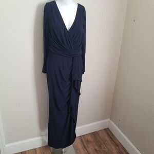 Betsy Adam Navy Long Sleeve Dress
